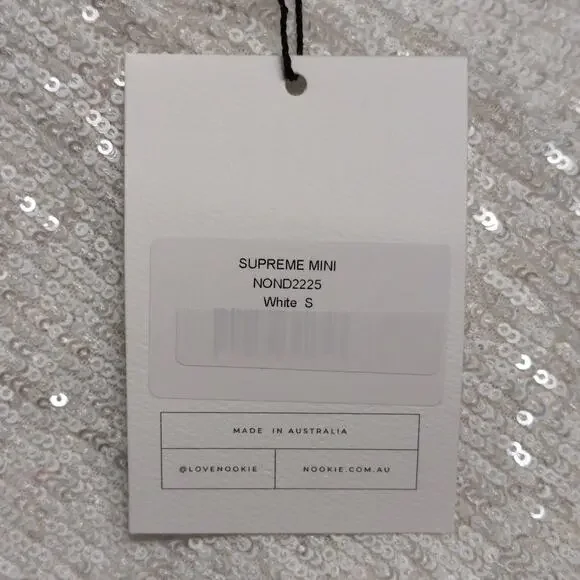 Nookie Supreme Mini White Sequins Bodycon Crisscross Straps Cutout S New - Picture 12 of 13